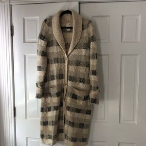 Anthropologie check long cardigan sweater